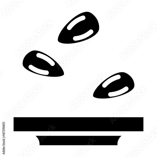 Salted Almonds Vector Glyph Icon Design