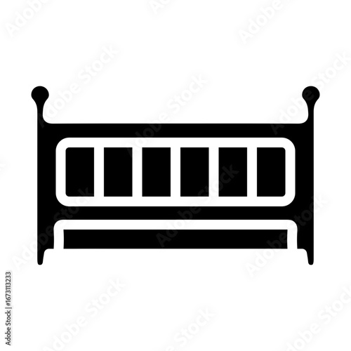 Baby in Cradle Vector Glyph Icon Design