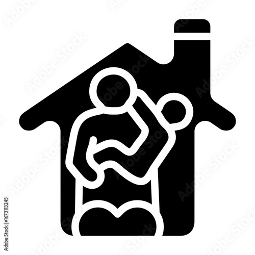 Foster Care Home Vector Glyph Icon Design