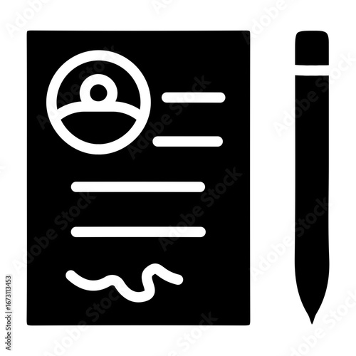 Parents Signing Consent Vector Glyph Icon Design