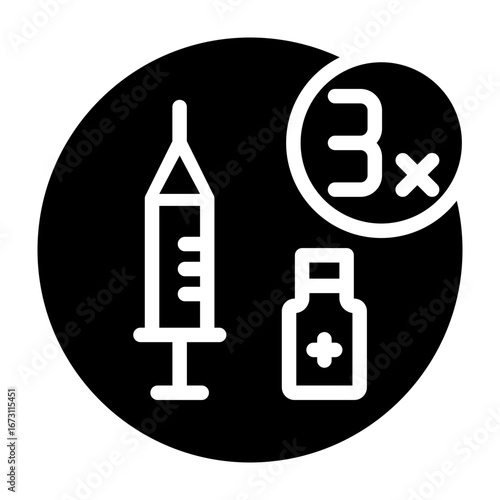Vaccine Dose Vector Glyph Icon Design
