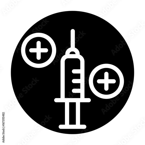 Vaccine Booster Dose Vector Glyph Icon Design