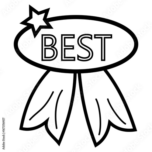 Minimalist bestseller icon with star and badge style, perfect for labels, marketing, e-commerce, promotion, and product highlight designs
