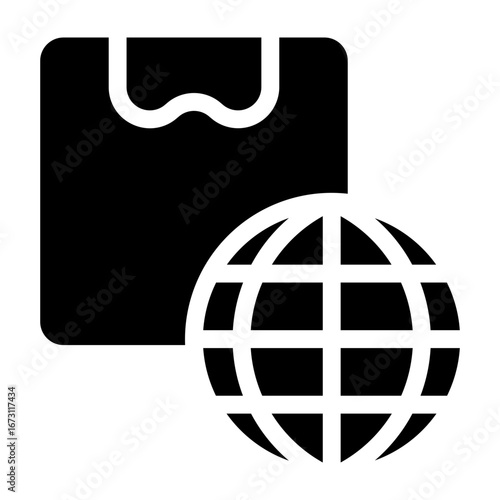 International Package Vector Glyph Icon Design