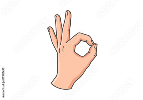 Hand showing okay gesture, expressing approval or agreement. Suitable for business or communication concepts, positive messages, or success themes.