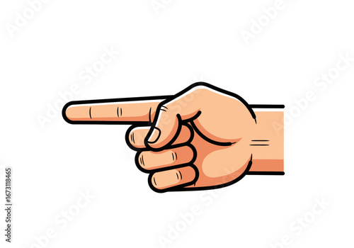 Tan hand pointing leftward, ideal for web design, advertising, and presentations needing directional cues or emphasis on a specific direction.