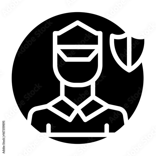 Security Guard Vector Glyph Icon Design