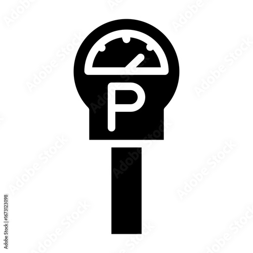 Parking Meter Vector Glyph Icon Design