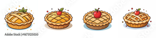 Apple Pie vector icon collection with clean lines and modern minimal style.