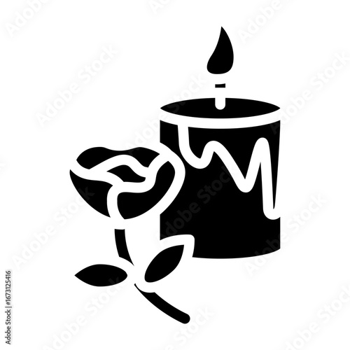 Scented Candle Vector Glyph Icon Design