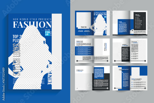 Fashion photobook portfolio Minimal magazine template Flat design