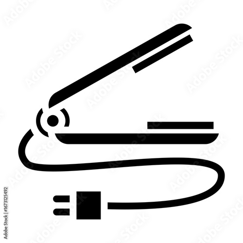 Hair Straightener Vector Glyph Icon Design