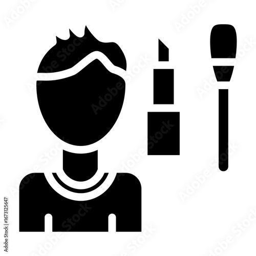 Makeup Artist Vector Glyph Icon Design