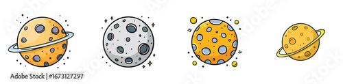 dwarf planet vector pack in contemporary style with balanced composition.