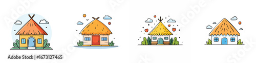 hut vector pack in contemporary style with balanced composition.