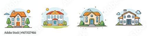 villa vector pack in contemporary style with balanced composition.