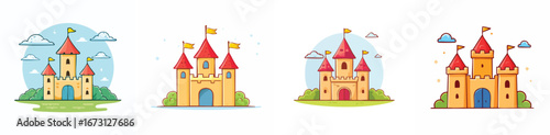 castle vector pack in contemporary style with balanced composition.
