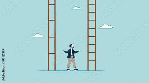 never underestimate the Importance of Small Steps concept vector illustration business people who offer stairs with normal or long step distances
