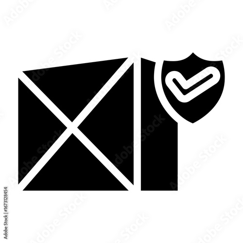 Insured Package Vector Glyph Icon Design