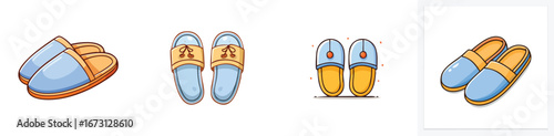 slippers vector pack in contemporary style with balanced composition.