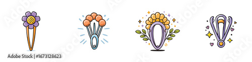 hairclip vector pack in contemporary style with balanced composition.