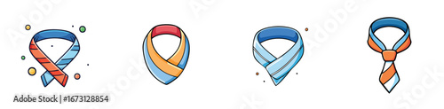 neckerchief vector pack in contemporary style with balanced composition.
