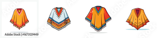 poncho vector pack in contemporary style with balanced composition.