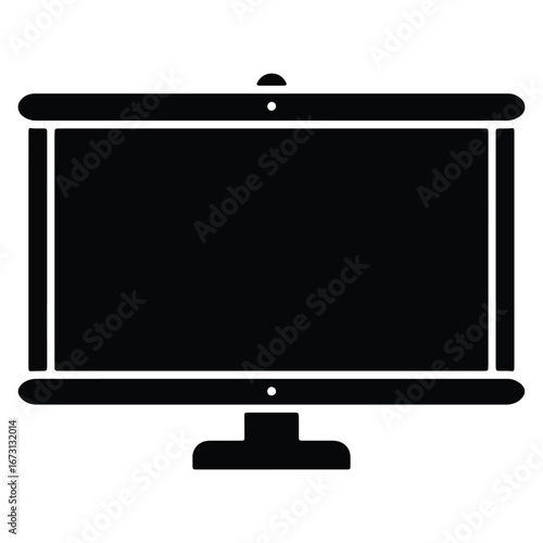 Modern Computer Monitor Silhouette Displaying Technology and Connectivity in a Sleek and Minimalist Design for Digital Visuals