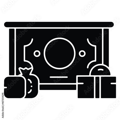 Vector illustration of money with bag and stacks of coins concept design for finance economy and investment related graphic usage