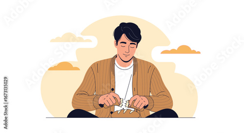 Man Is Breaking Bread: Pictorial Representation of Calm and Anticipation in the Breakfasting Moment