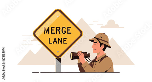 Observe The Road Ahead: A Visionary's Interpretation Of The Merge Lane Signage
