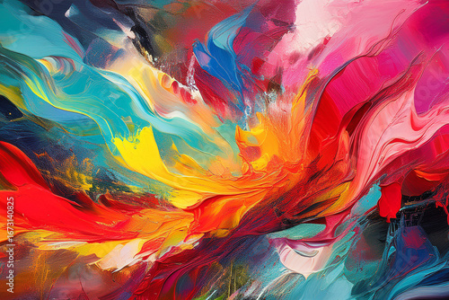 Abstract art colorful watercolor painting of abstract modern art Hand painted brush stroke on white paper texture wallpaper background.
