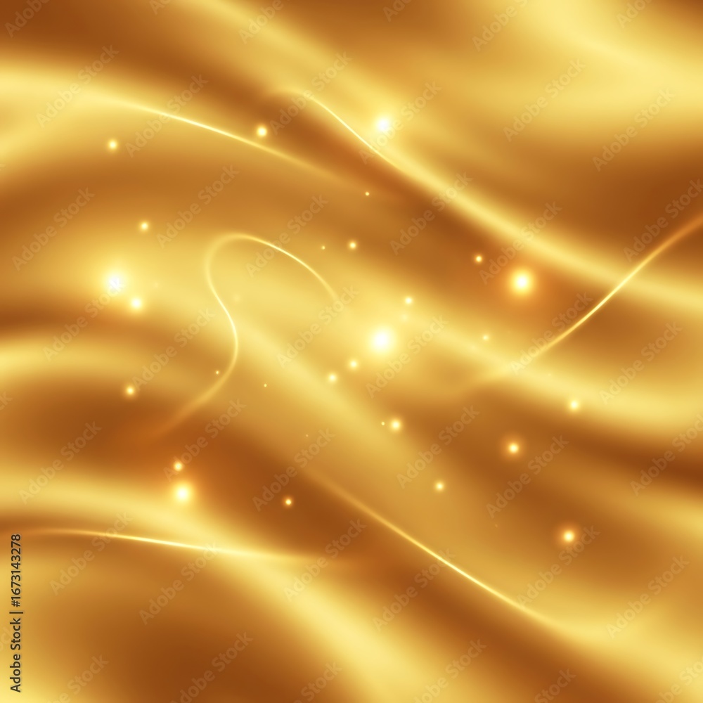 Fototapeta premium Golden light waves shimmering elegance in seamless fluid motion