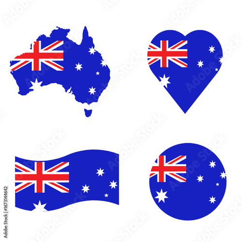 australia map design different shapes set collection useful for your projects.eps