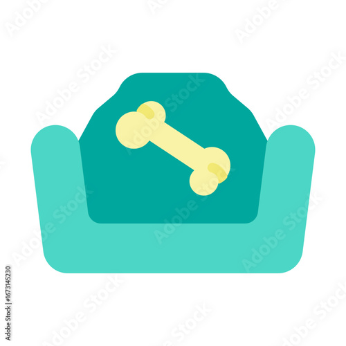 Waterproof Pet Sofa Vector Flat Icon Design