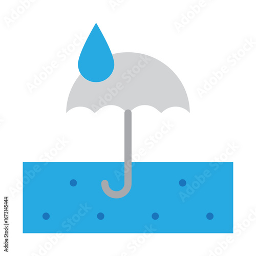 Anti Wetting Material Vector Flat Icon Design