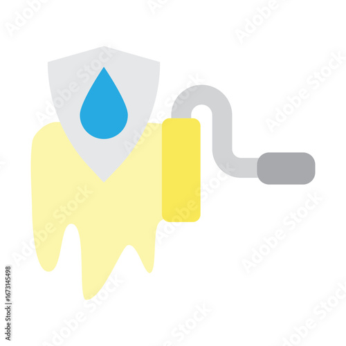 Waterproof Paint Vector Flat Icon Design
