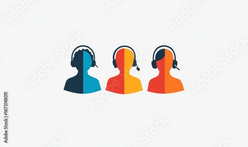 Professional call center operators engaging with customers, assisting with inquiries and providing support in a customer service setting, Generative AI