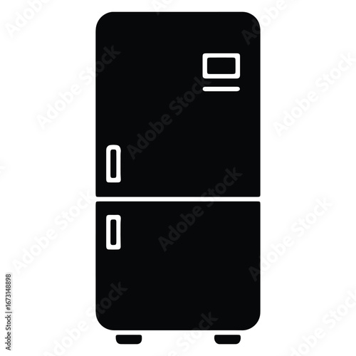 Refrigerator minimalist vector design perfect for appliance and kitchen themes showcasing modern simplicity and monochrome design for various purposes
