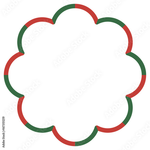 ポップなフレーム、枠、デコレーション素材、クリスマスカラー