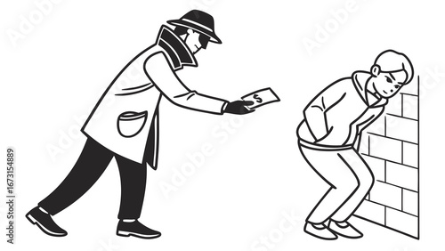 Mysterious Figure Making an Offer to a Distressed Young Person, Illustrating Temptation and Vulnerability
