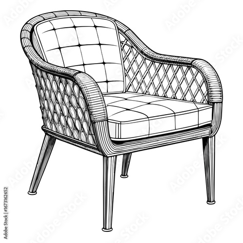 armchair isolated on white background