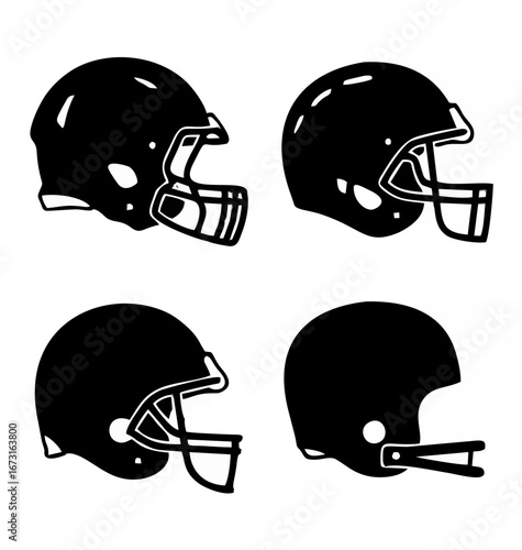 Football Helmet Silhouettes V...