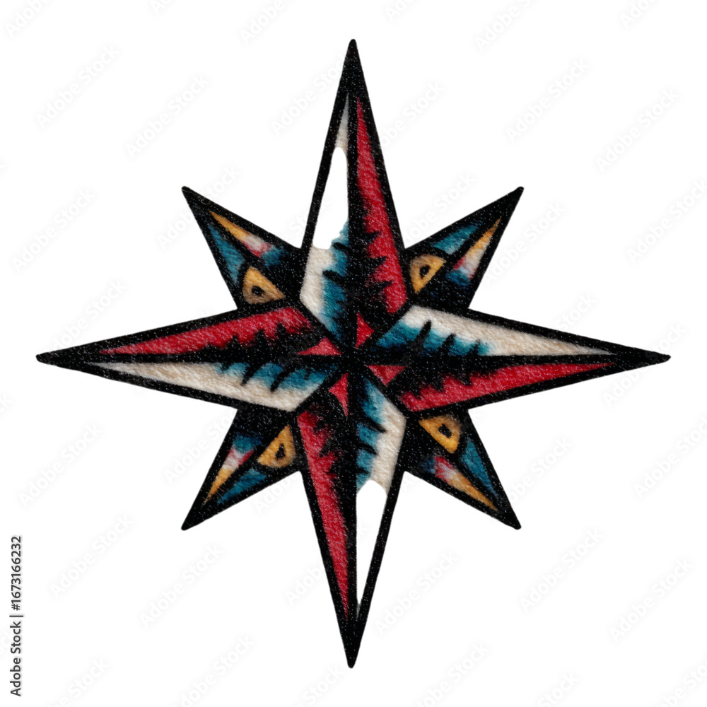 Obraz premium Colorful Star Design Isolated on Transparent Background