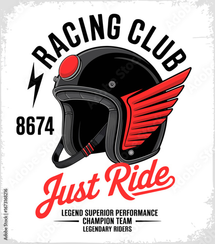 A striking image showcases a racing helmet featuring sleek design elements and the iconic number 8674, capturing the essence of high-speed racing and a champion mindset.
