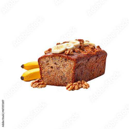 Delicious Banana Walnut Loaf Cake - Homemade Bakery Dessert