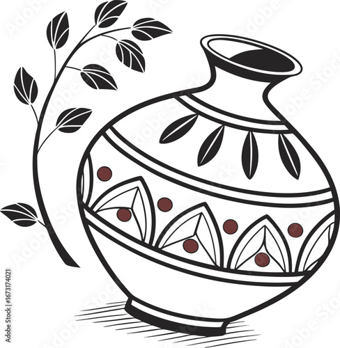 black and white vase