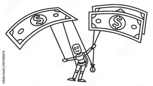 Financial Puppetry: Person controlled by money, illustrating economic dependence and influence
