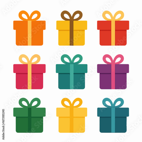 Colorful Gift Boxes with Bows for Celebration