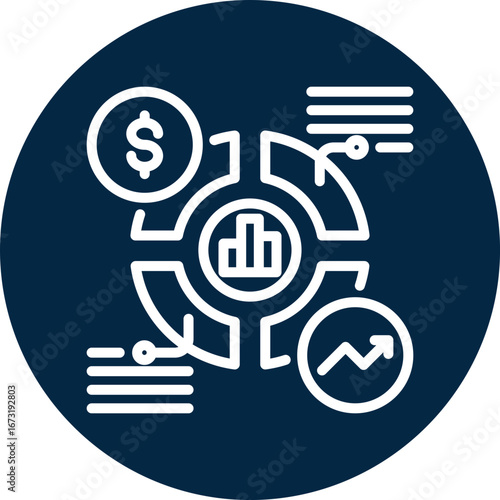 Market penetration icon for business opportunities, business, website, application, printing, document, poster design, etc